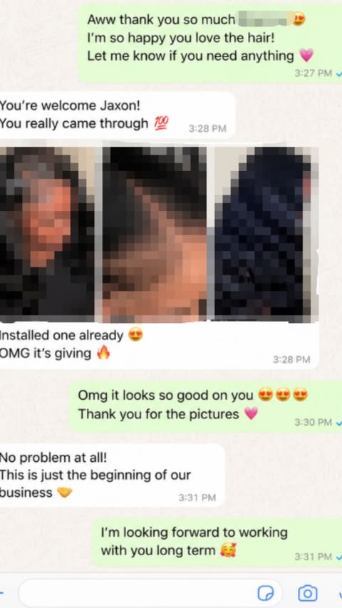 Client feedback: installed one wig already